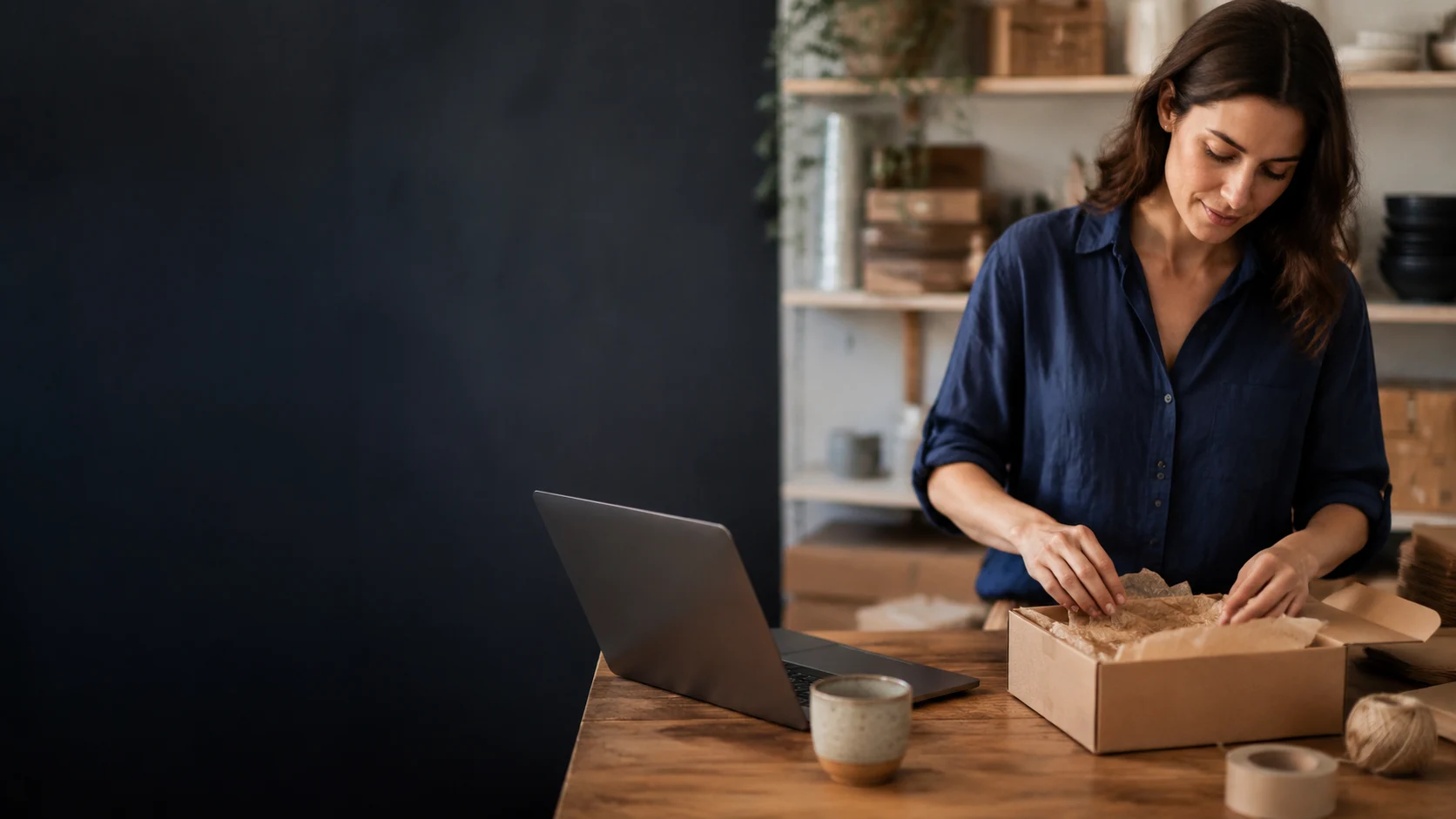 Illustrative online retailer preparing customer orders
